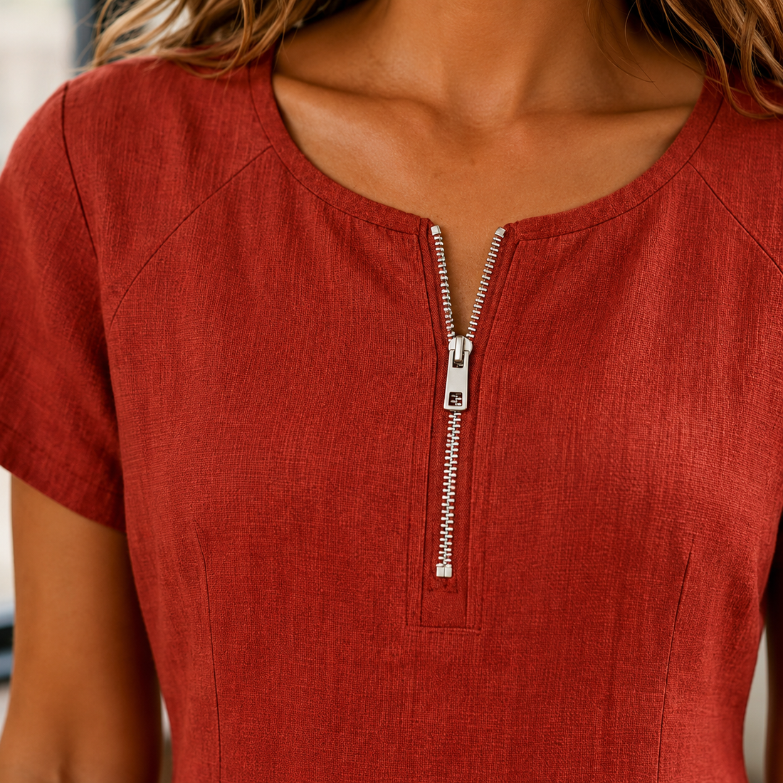 Georgina-Sage Zip Pocket Dress - Lead Product Detail