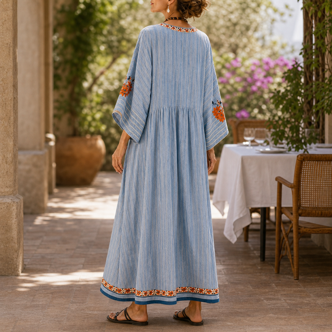 Fenna Floral Kaftan - Lead Alternate View