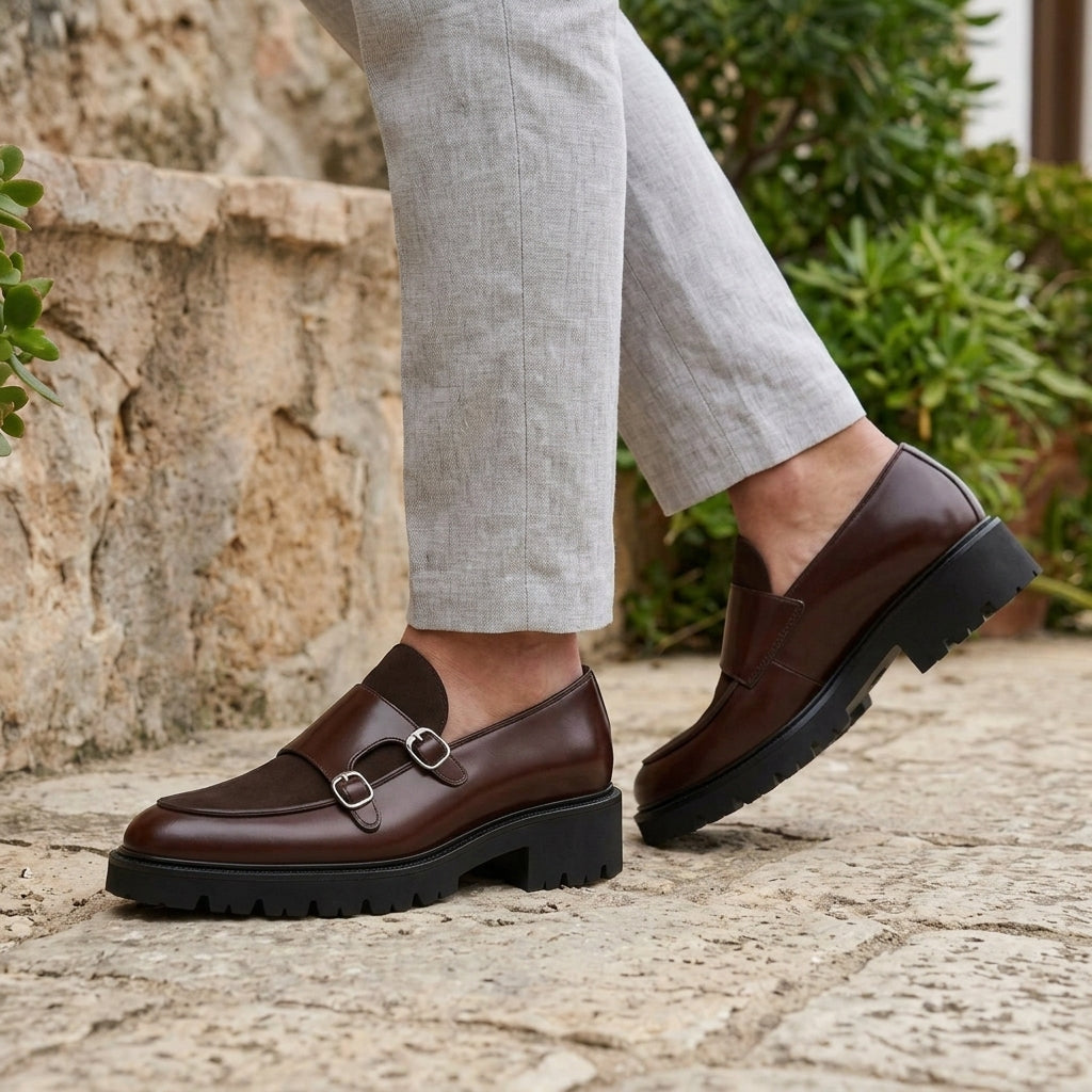 Valente Double Monk Shoes - Lead Alternate View