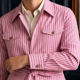 Stellan Striped Safari Jacket - Lead Product Detail