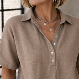 Anais-Pearl Linen Blouse - Lead Product Detail