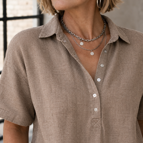 Anais-Pearl Linen Blouse - Lead Product Detail