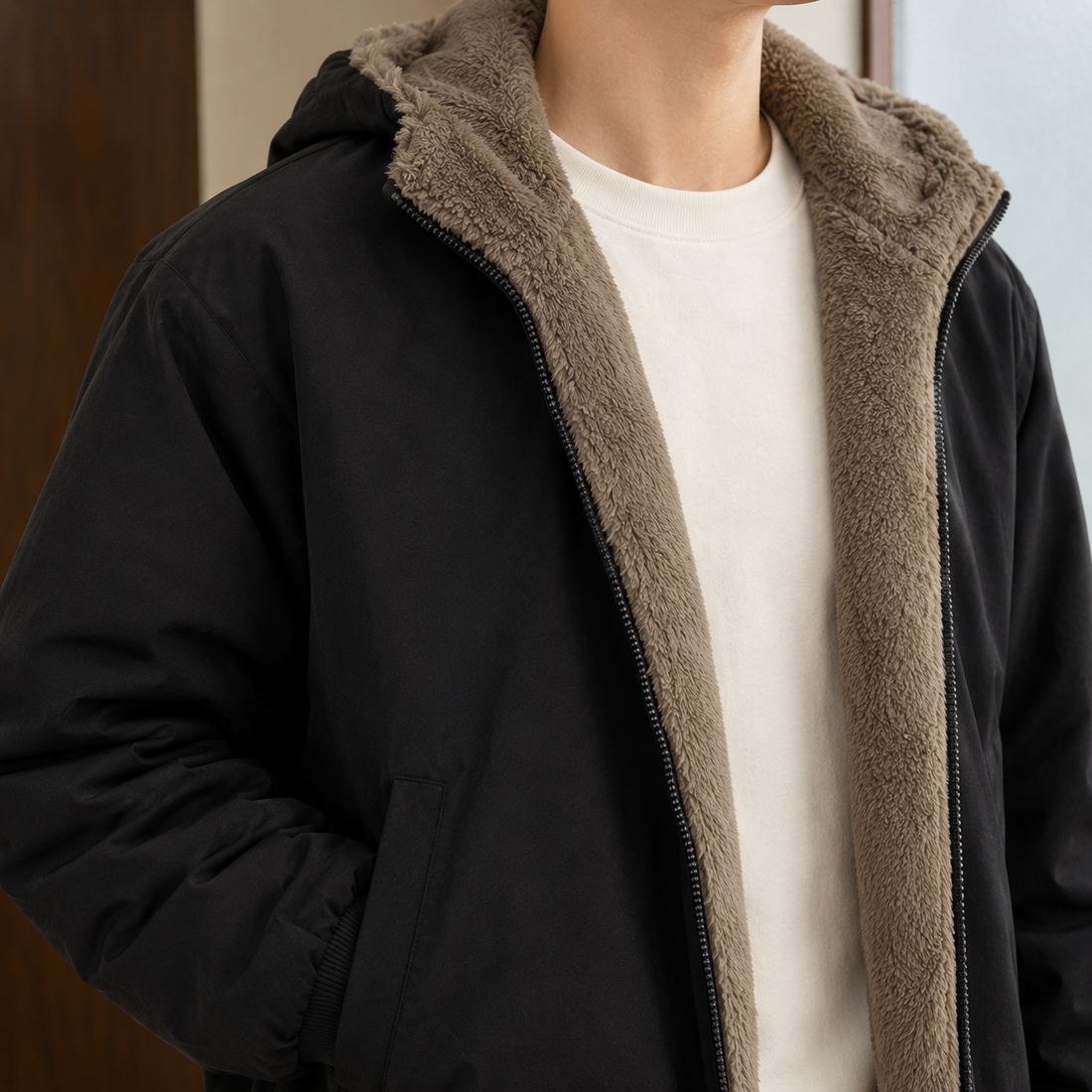 Sylvester Reversible Hooded Jacket - Lead Product Detail