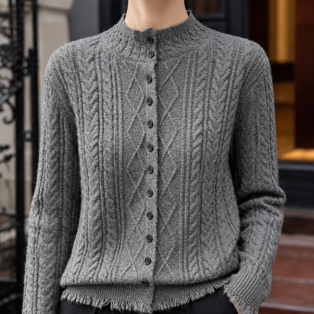 Fabienne-Jane Mock Neck Cardigan - Lead Product Detail