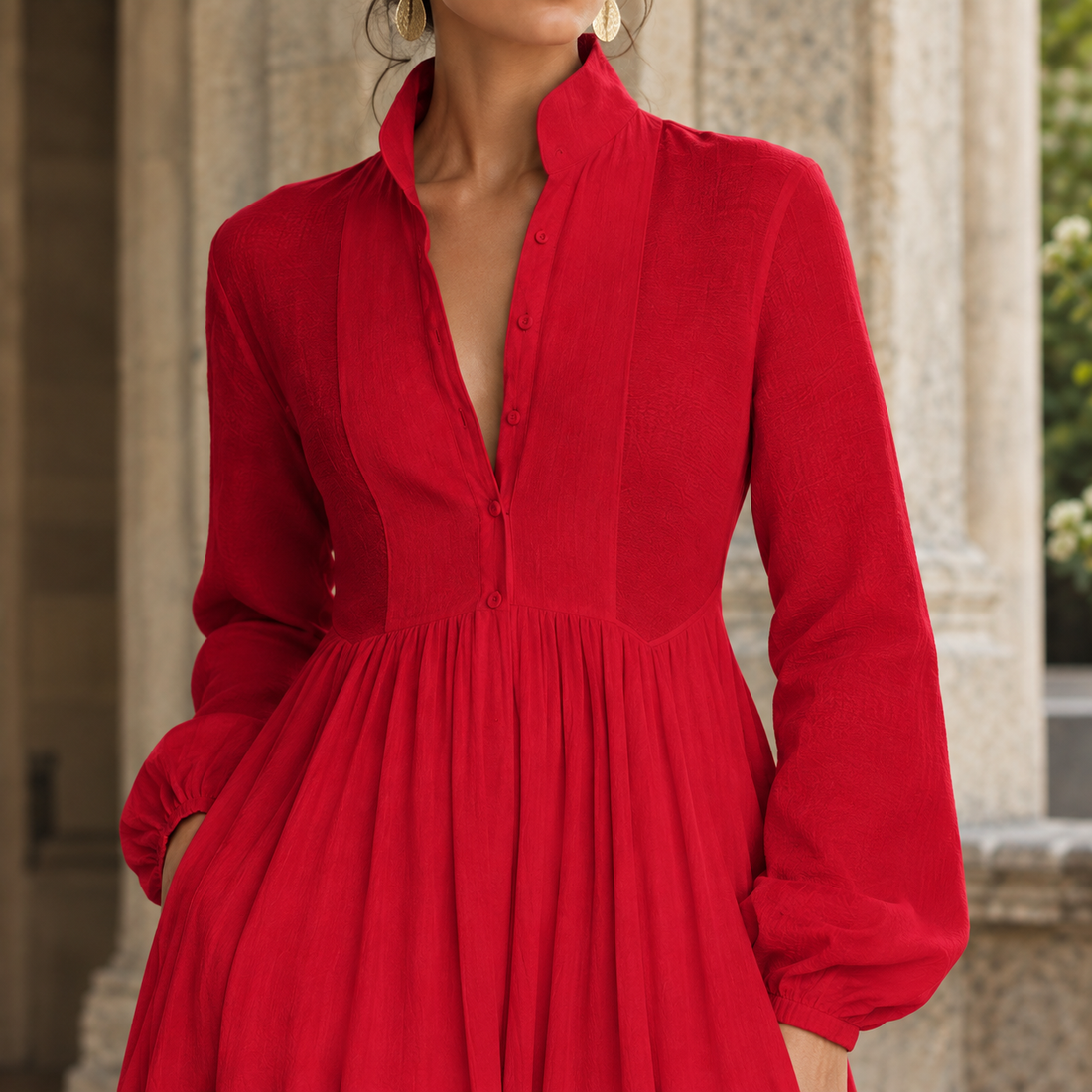 Constance Gathered Maxi Dress - Lead Product Detail