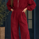 Theodora-June Wide Leg Jumpsuit - Lead Product Detail