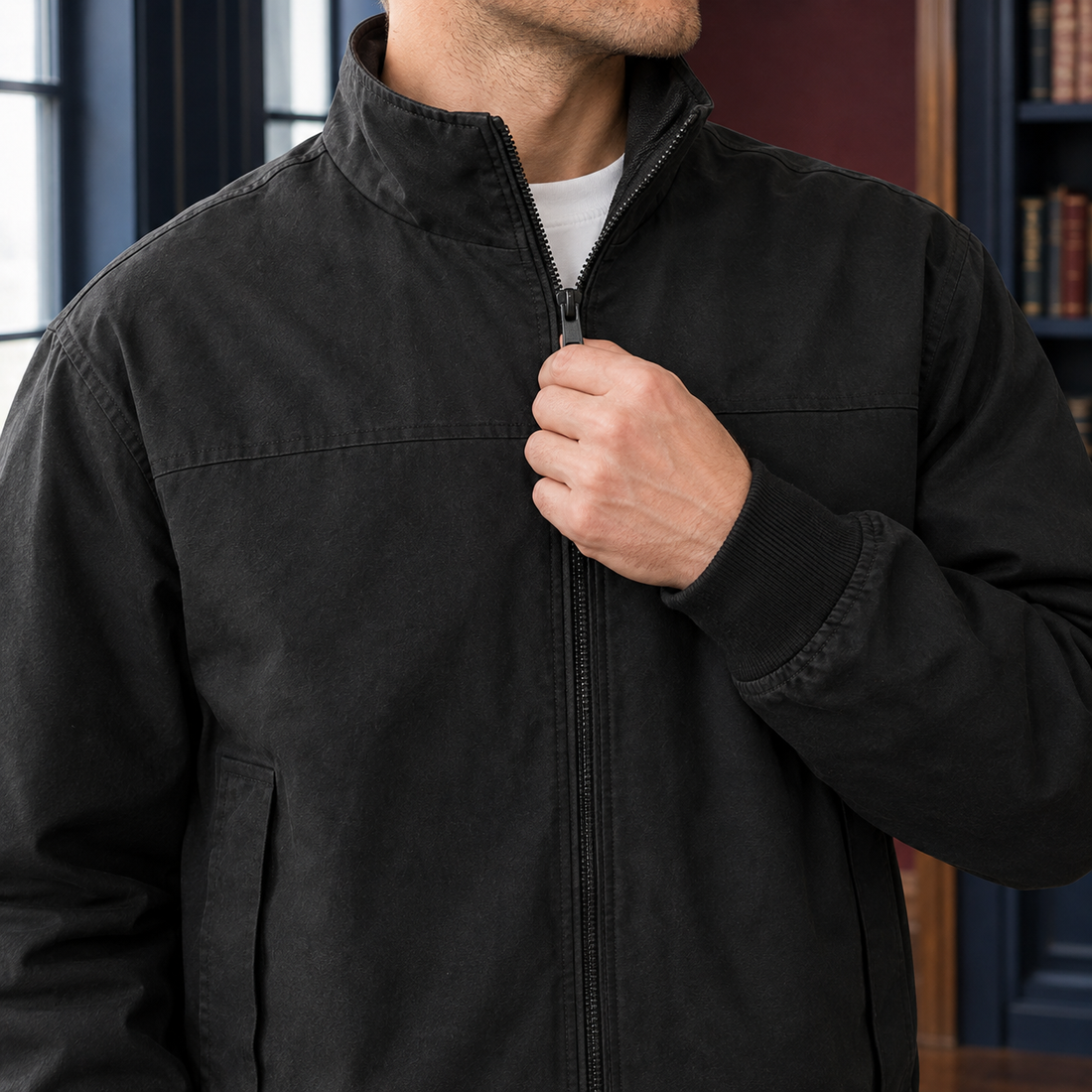 Tyler Stand Collar Jacket - Lead Product Detail
