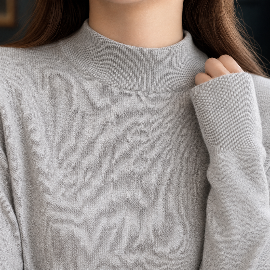 Joelle Mock Neck Top - Lead Product Detail