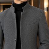 Harvey Stand Collar Overcoat - Lead Product Detail