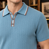 Nathanael Ribbed Polo Sweater - Lead Product Detail