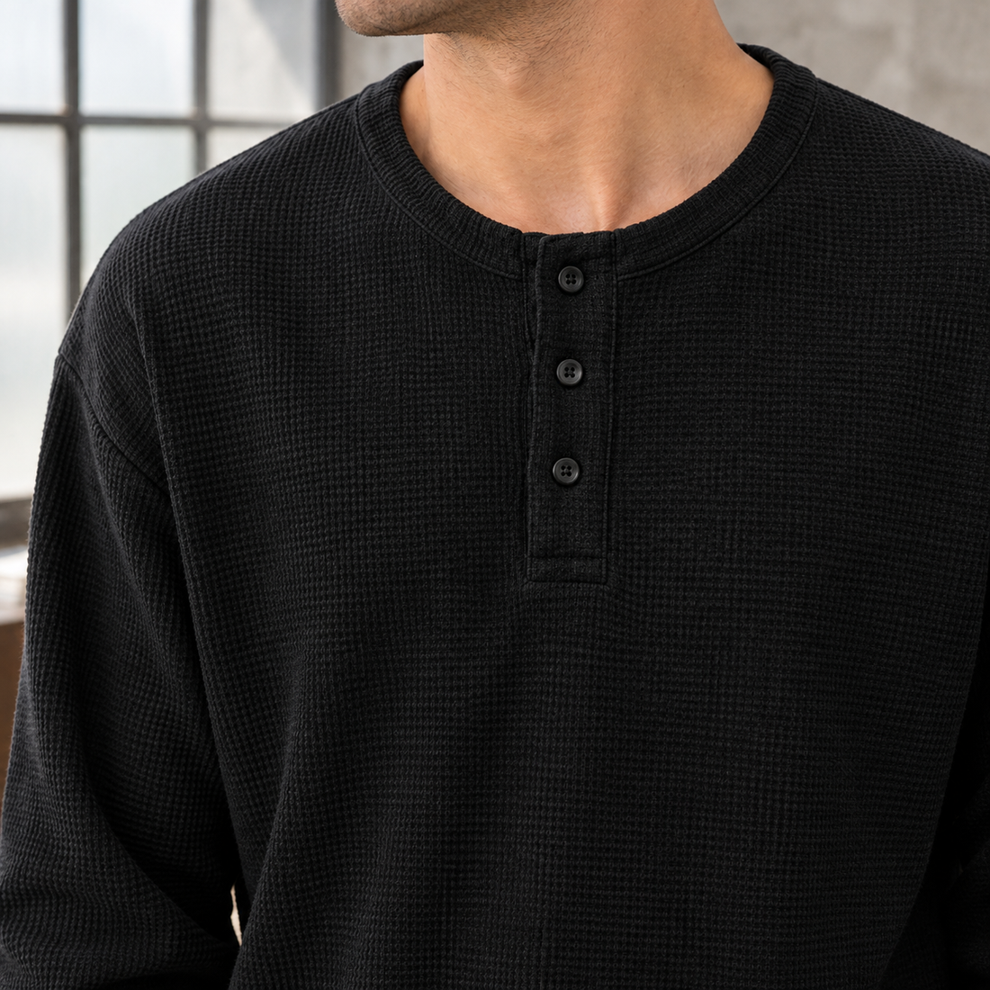 Thomas Waffle Henley - Lead Product Detail