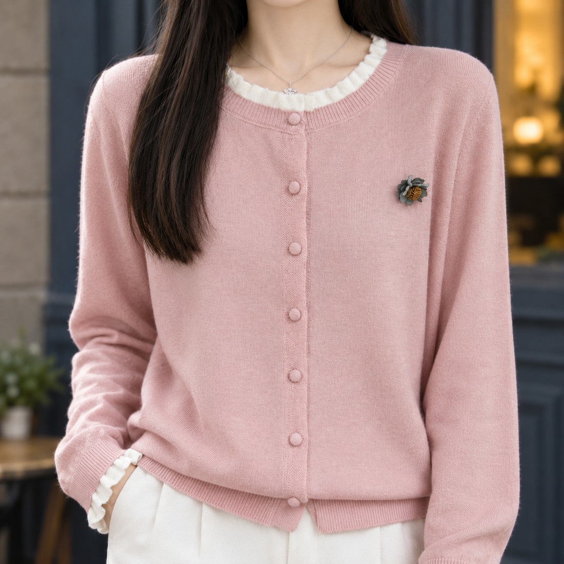 Rachel Wool Cardigan - Lead Product Detail