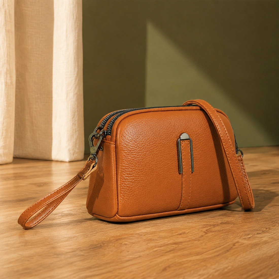 Pisa Textured Crossbody - Lead Alternate View