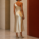 Harriet One Shoulder Dress - Lead Alternate View