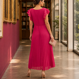 Agnes Pleated Dress - Lead Alternate View