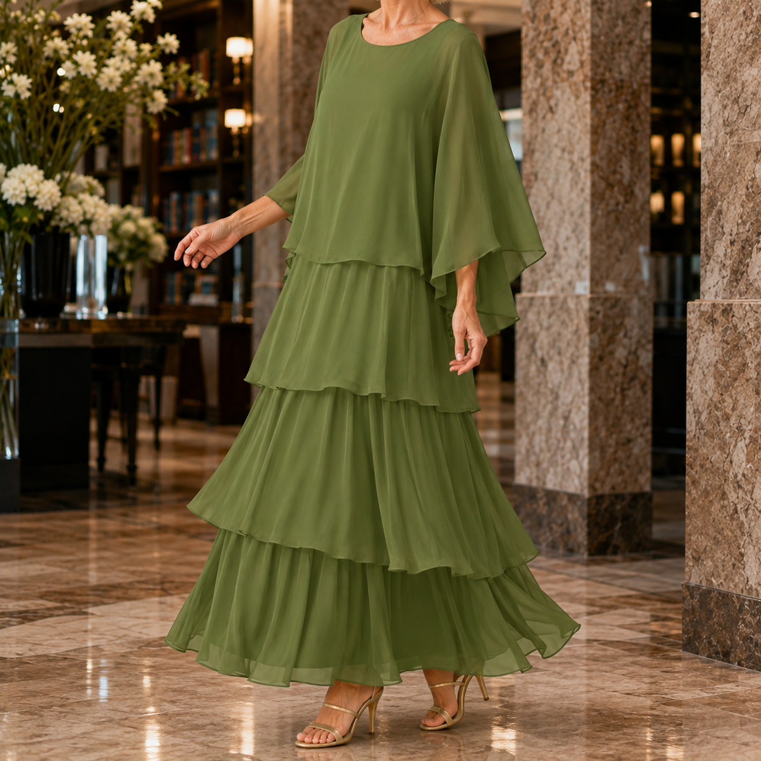 Amelie Tiered Maxi Dress - Lead Alternate View