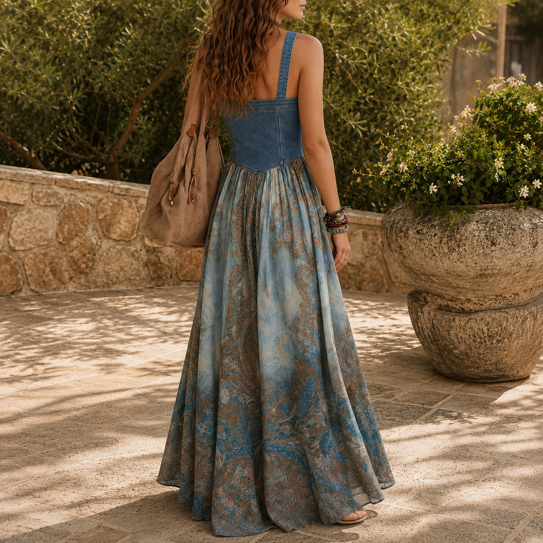 Hallie Paisley Maxi Dress - Lead Alternate View