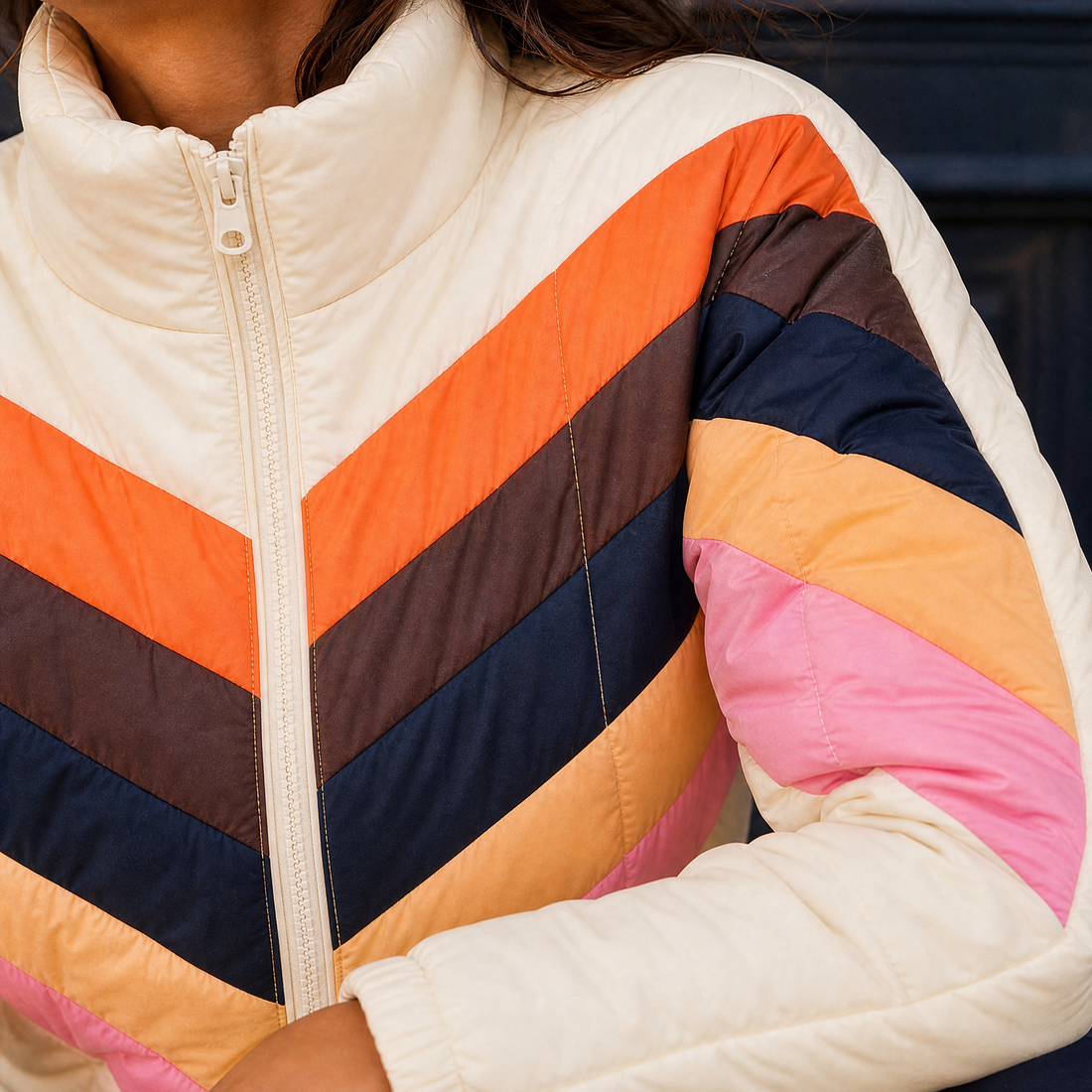 Magdalena Color Block Jacket - Lead Product Detail