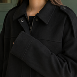 Ines Suede Bomber Jacket - Lead Product Detail