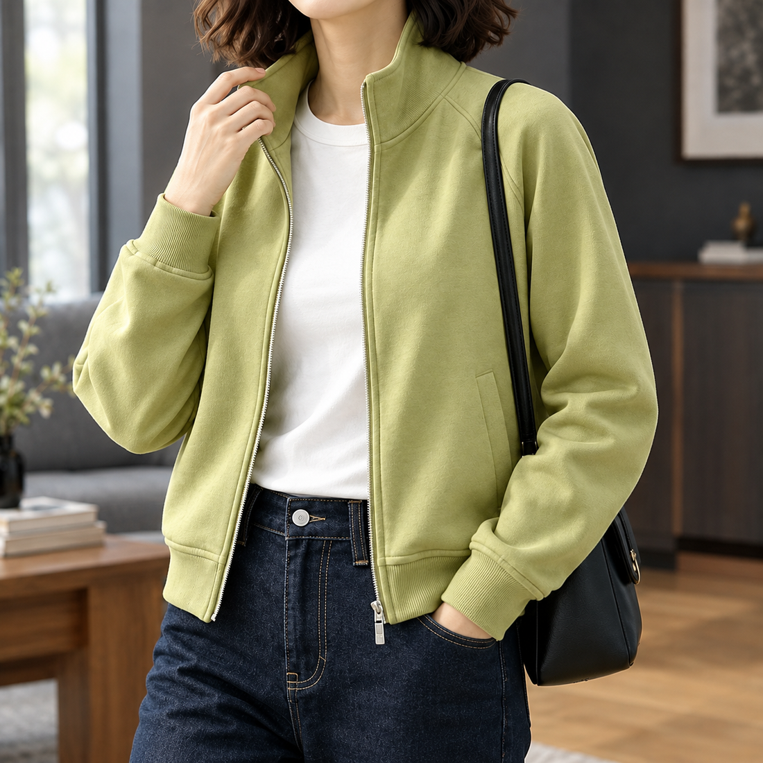 Theodora-Skye Zip Jacket - Lead Product Detail