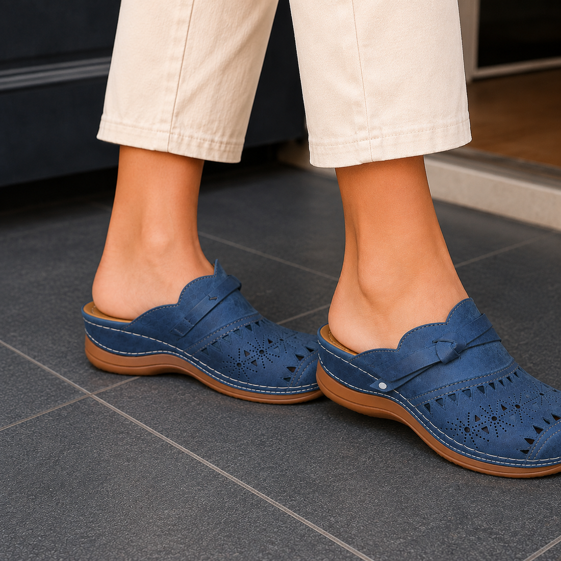 Cardini Cutout Mules - Lead Alternate View