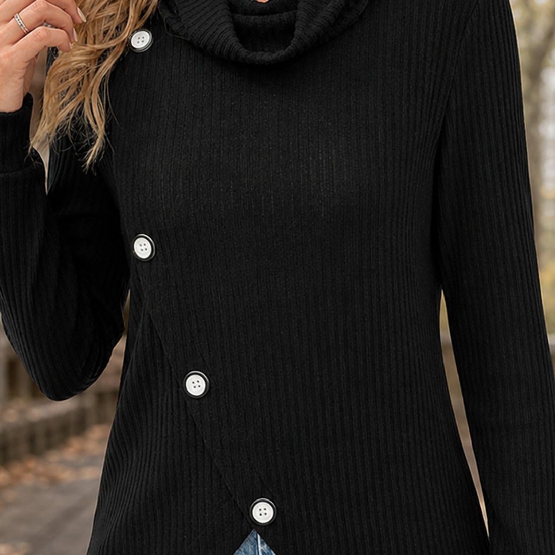 Ariadne-Sage Cowl Neck Sweater - Lead Product Detail