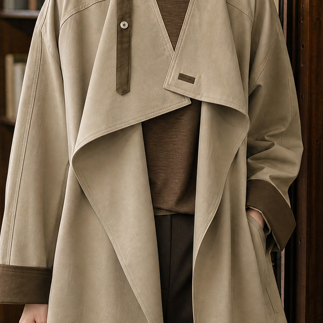 Helena-Rae Contrast Cuff Coat - Lead Product Detail