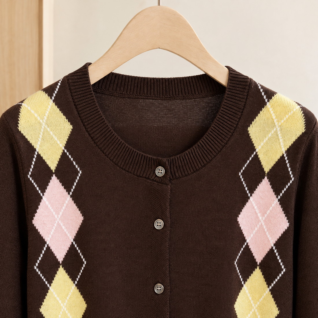 Romy-Belle Argyle Cardigan - Lead Product Detail