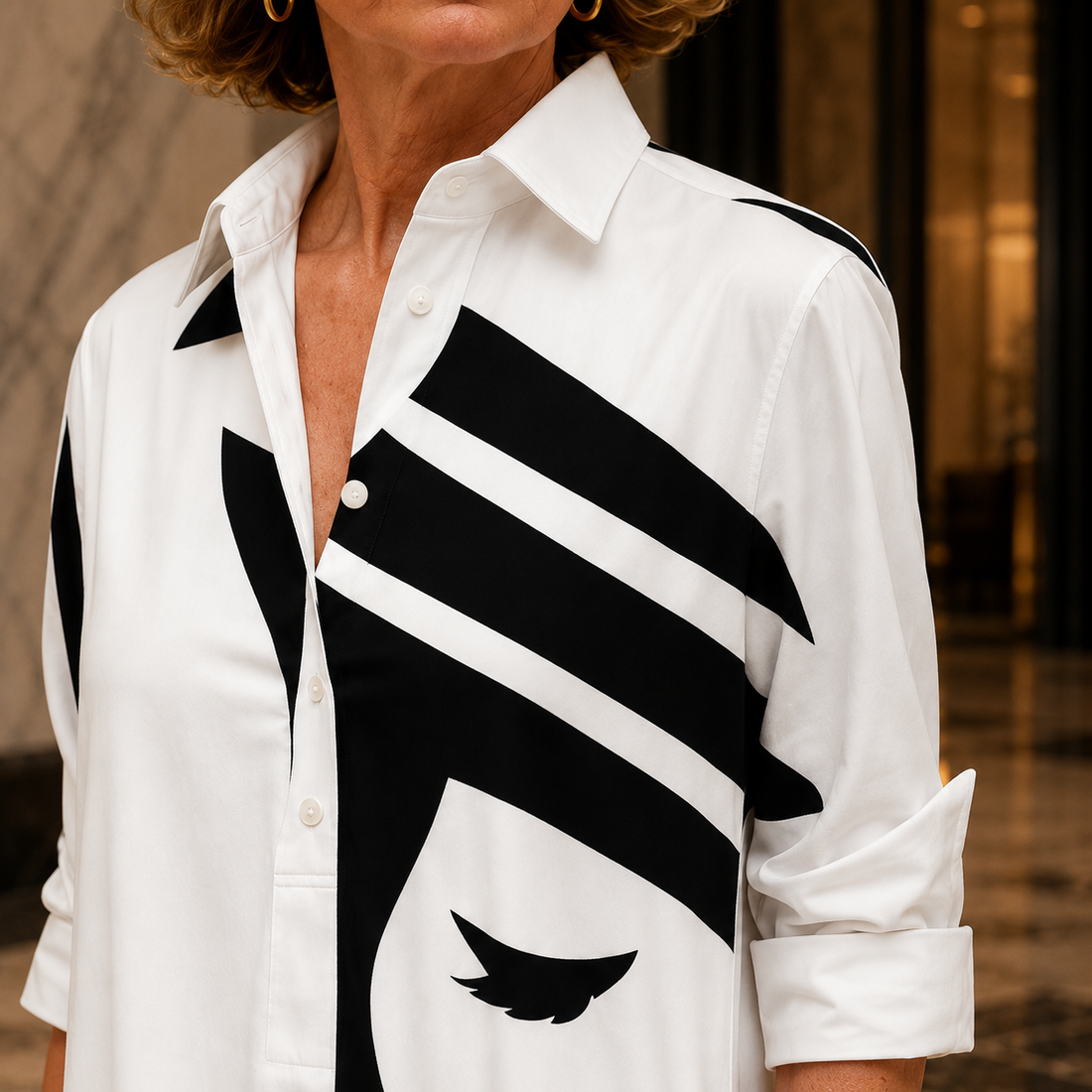 Saskia-Marie Graphic Shirt Dress - Lead Product Detail
