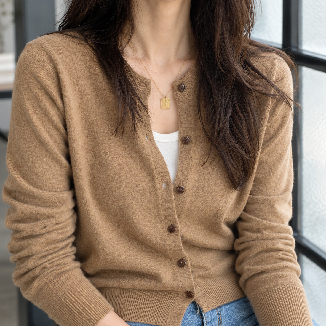 Leah Crewneck Cardigan - Lead Product Detail