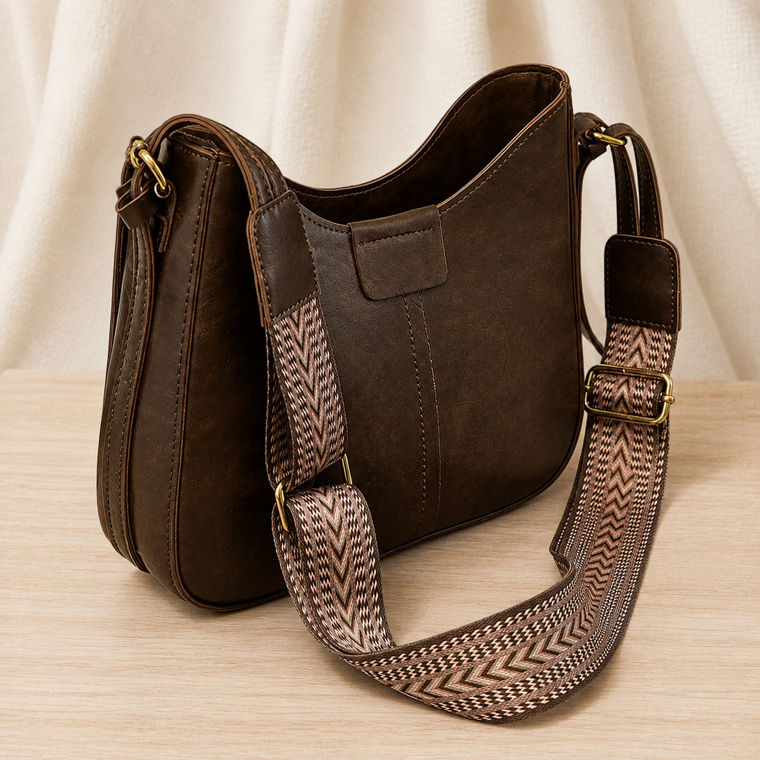 Sarti Crescent Shoulder Bag - Lead Alternate View