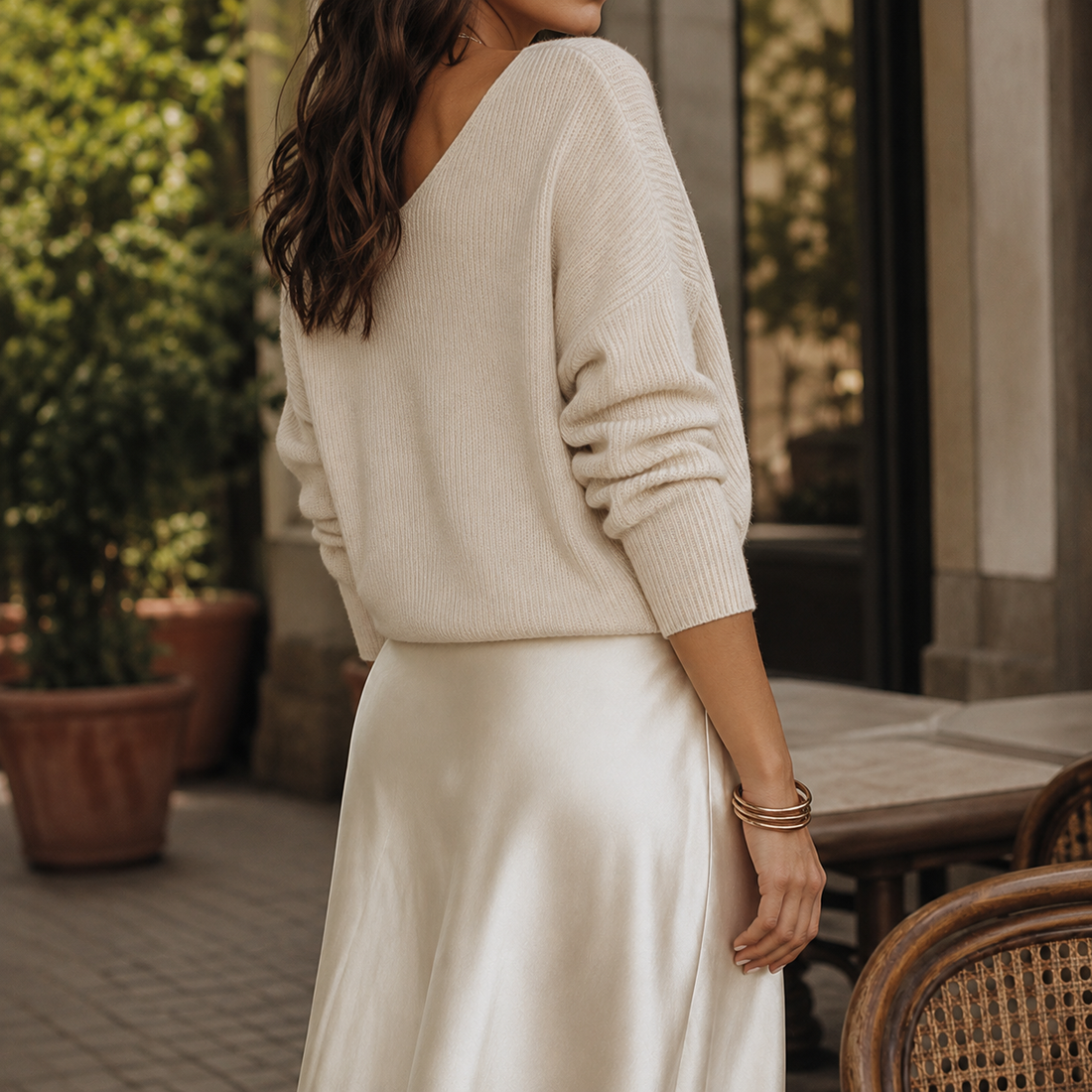 Adeline V Neck Sweater - Lead Alternate View