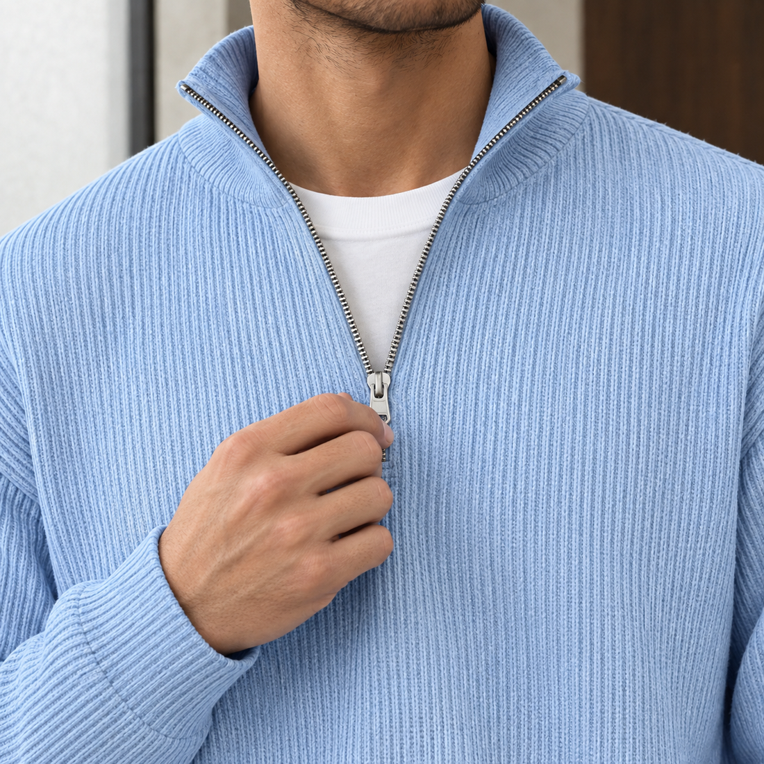 Peter Ribbed Pullover - Lead Product Detail