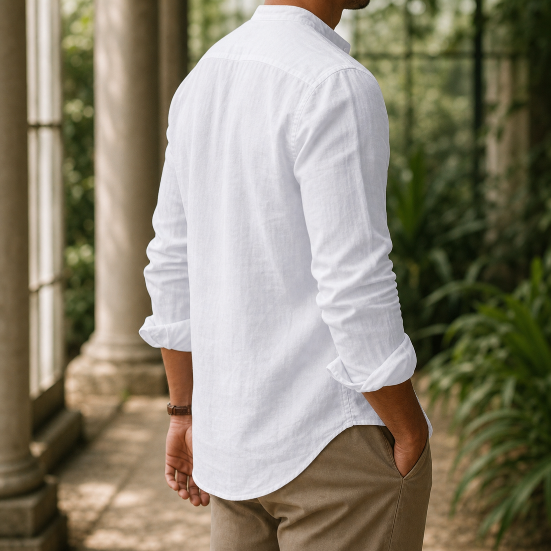 Knox Mandarin Collar Shirt - Lead Alternate View