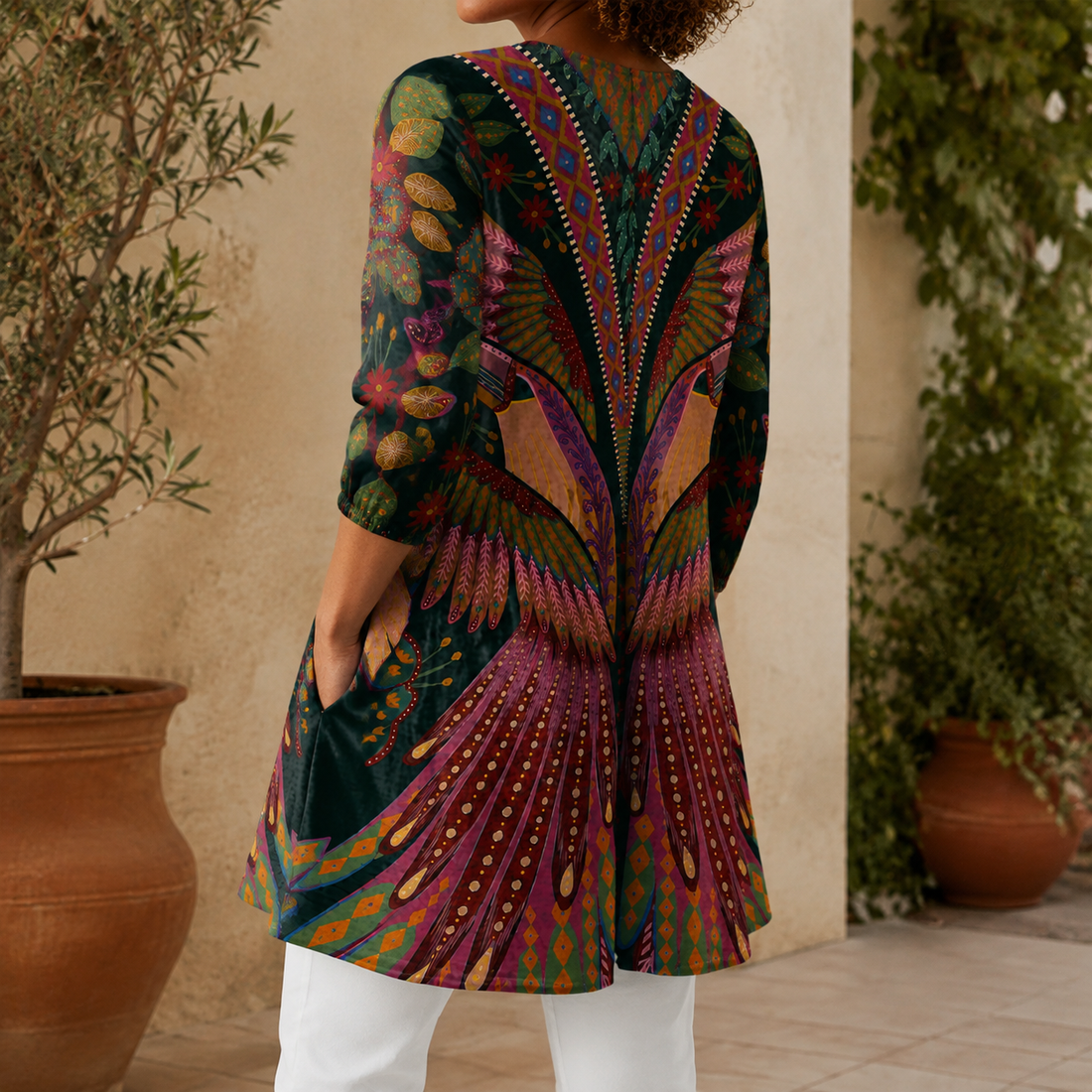 Alina V-Neck Tunic - Lead Alternate View
