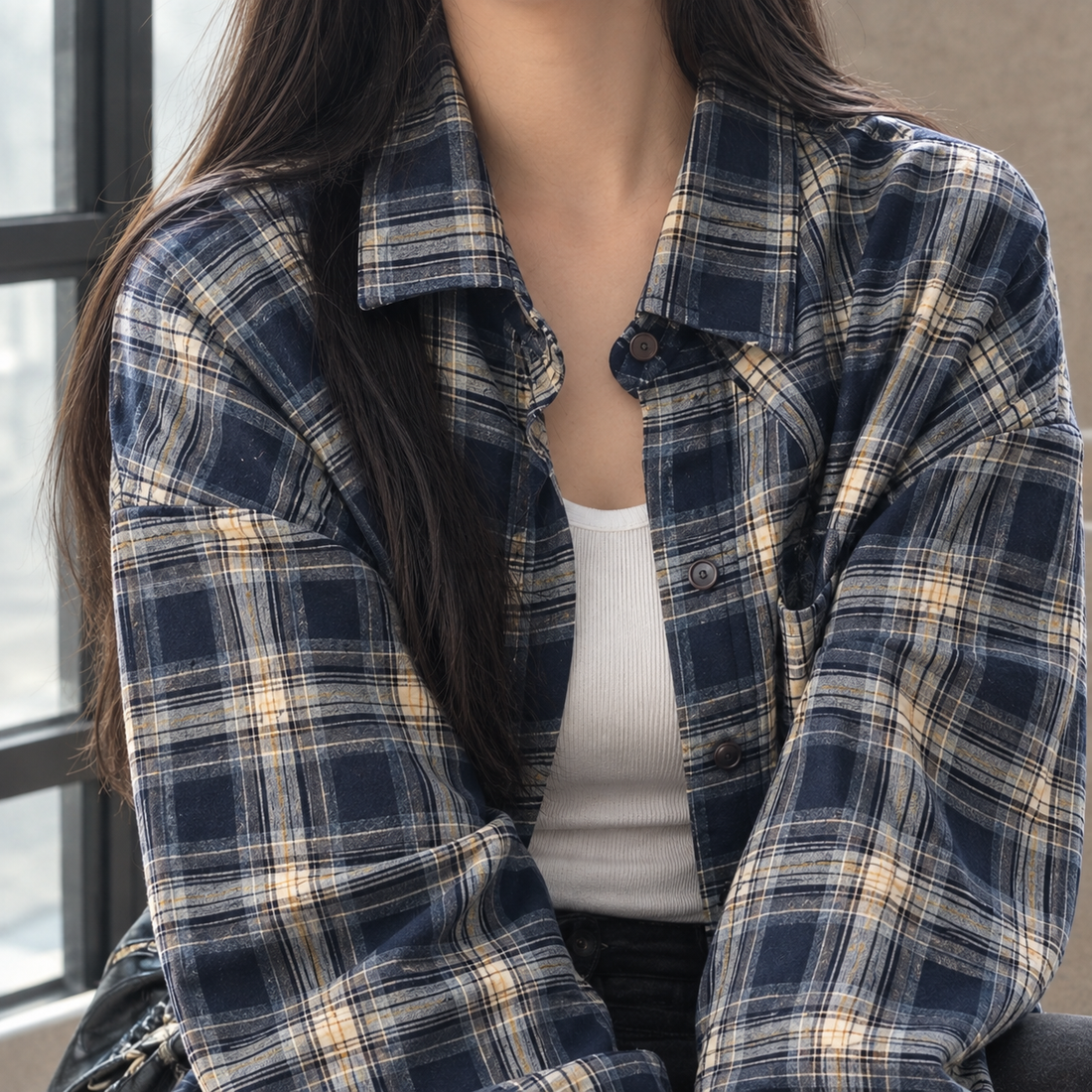 Ariane Plaid Overshirt - Lead Product Detail