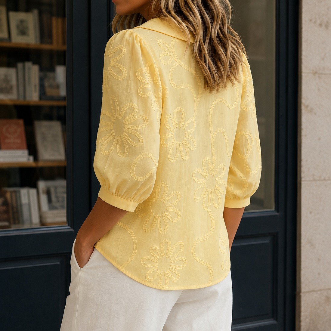 Cordelia Embroidered Blouse - Lead Alternate View