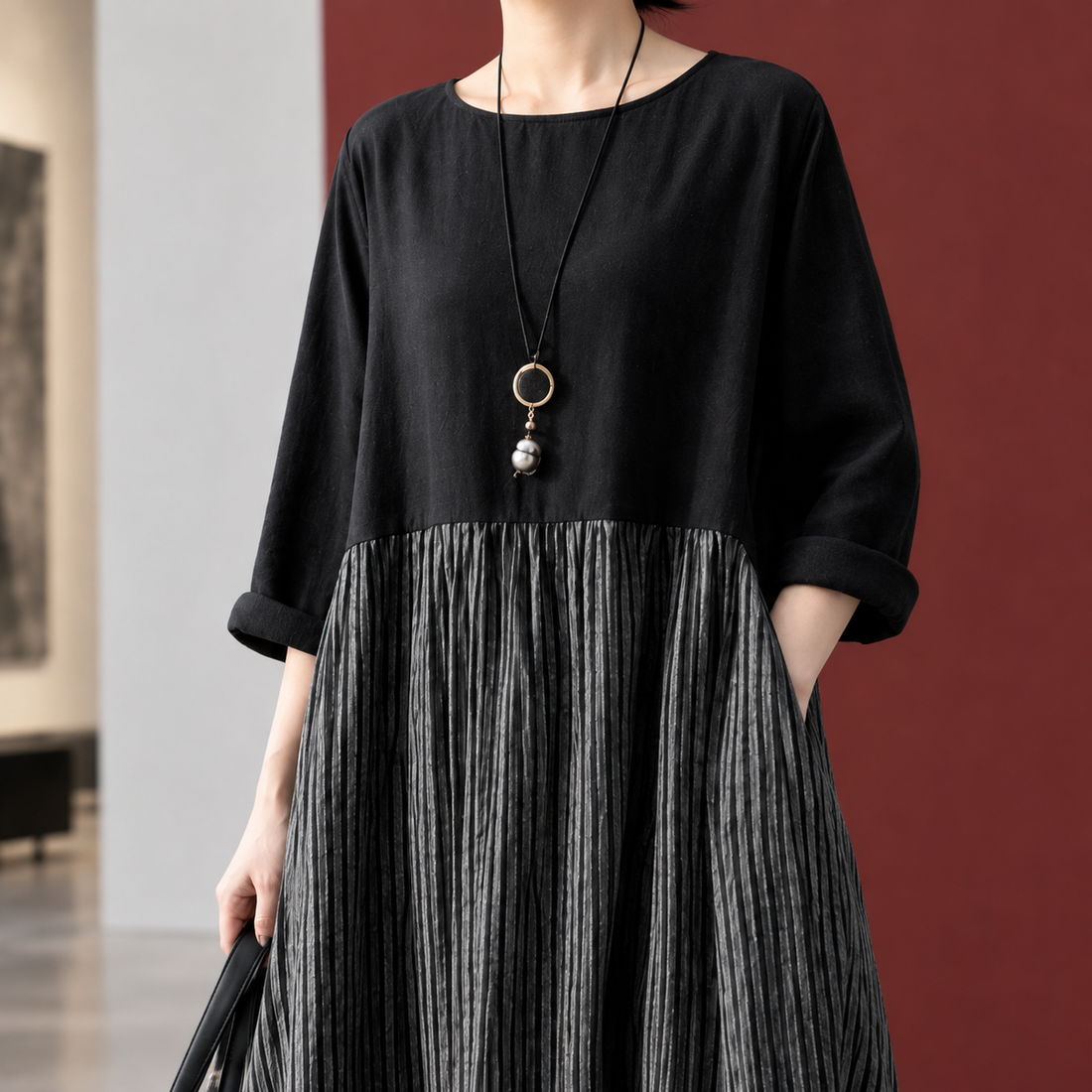 Bella Pleated Maxi Dress - Lead Product Detail
