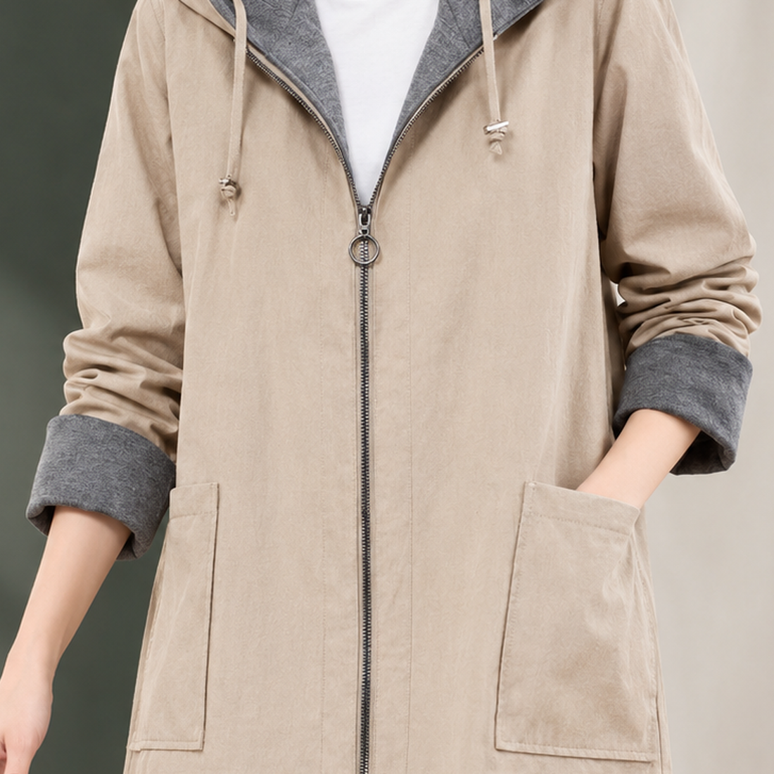 Bella-Elise Hooded Coat - Lead Product Detail
