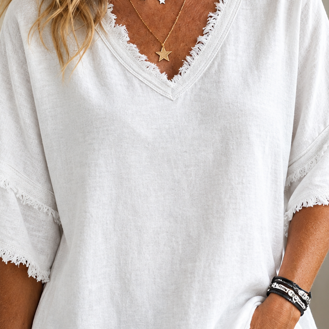 Kiera-Rae V Neck Top - Lead Product Detail