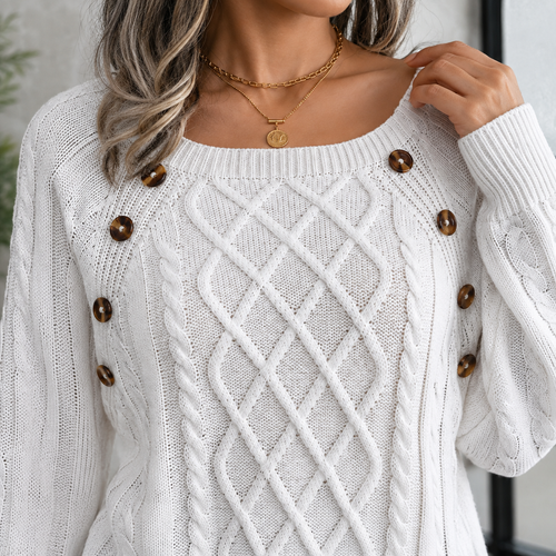 Abigail Cable Knit Sweater - Lead Product Detail