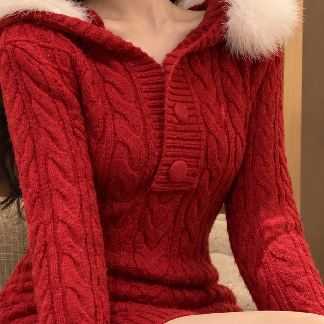 Millie-Kate Cable-Knit Dress - Lead Product Detail