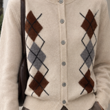 Valeria-Sage Argyle Cardigan - Lead Product Detail
