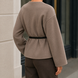 Sabina Wrap Sweater - Lead Alternate View