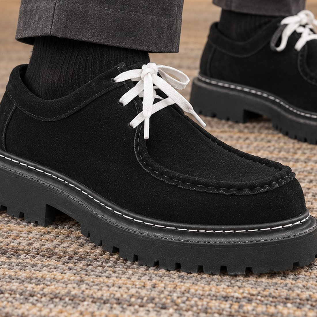 Trevisan Chunky Derby Shoes - Lead Product Detail