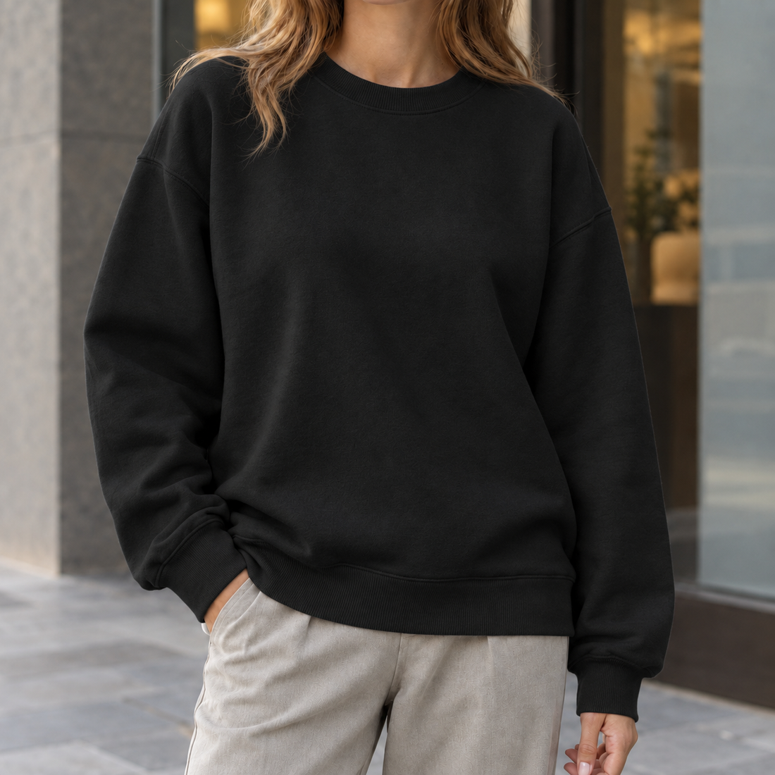 Giulia-Belle Crewneck Sweater - Black