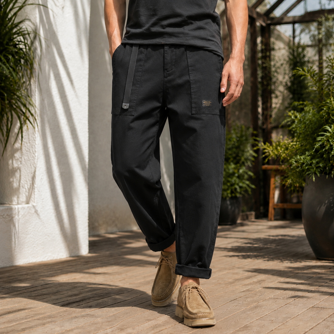 Hector Relaxed Cargo Pants - Black