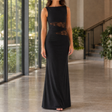 Gillian Lace Panel Dress - Black