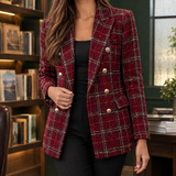 Adriana-Jane Double-Breasted Blazer - Burgundy