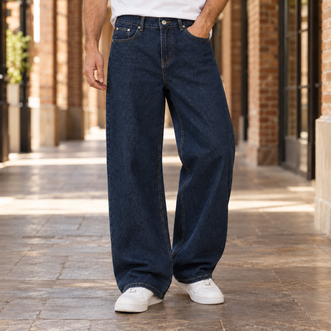 Wesley Wide Leg Jeans - Retro Blue